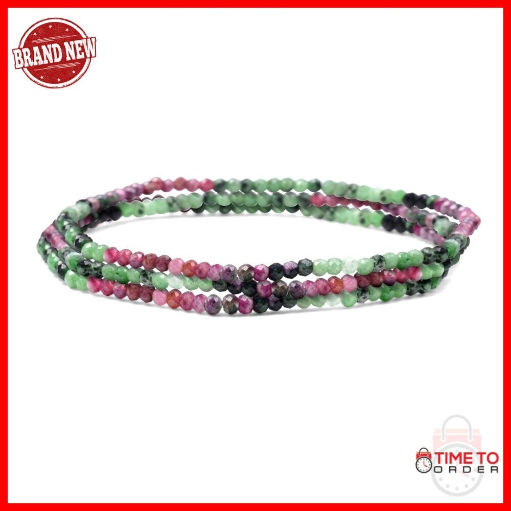 Genuine Gemstone Stretch Bracelet Set Adjustable Stacking Women Teen